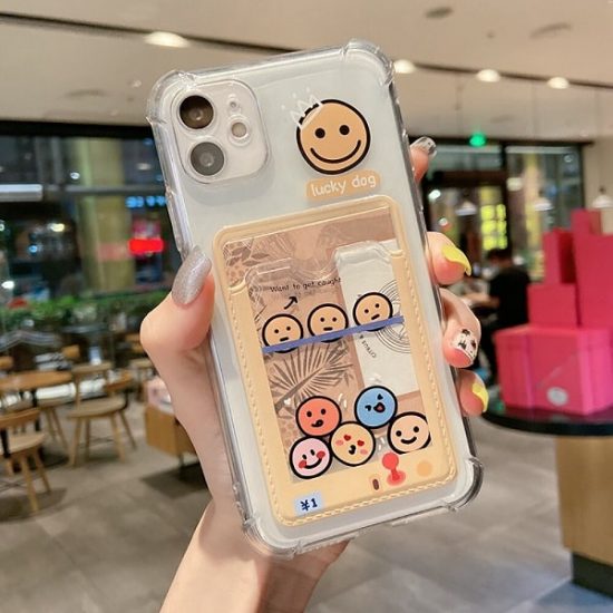 Smiley Face iPhone Case With Card Pouch