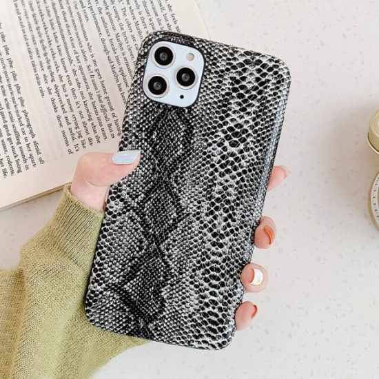 Black snakeskin phone case