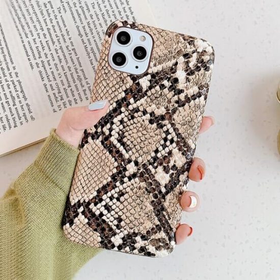 Brown snakeskin phone case