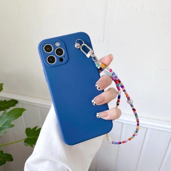 Candy Color Phone Case With Charm Loop