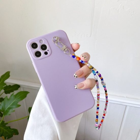 Candy Color iPhone Case With Charm Loop- Purple