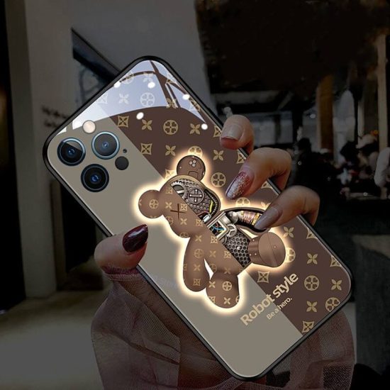 Cute bear glow phone case