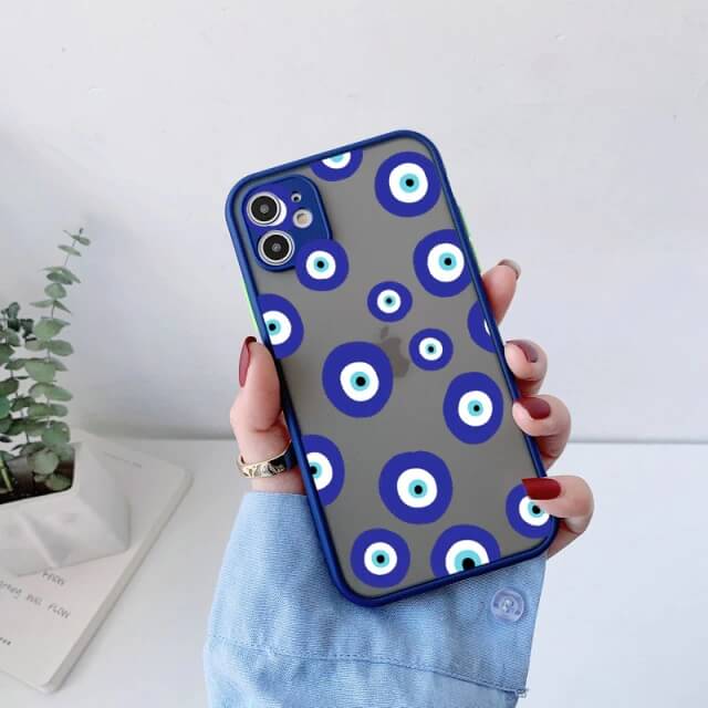 Evil Eye Bumper Phone Case - Blue Color