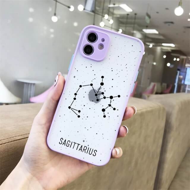 Purple Shockproof Sagittarius Phone Case