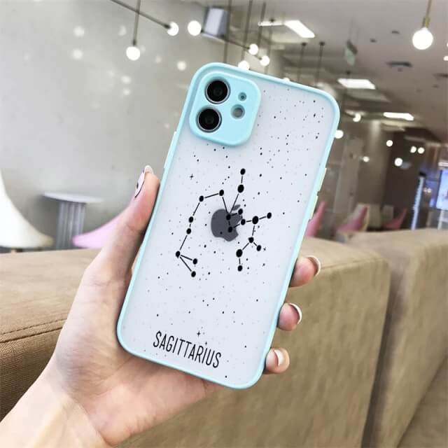 Sky blue Shockproof Sagittarius iPhone Case
