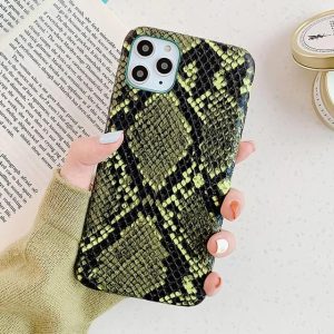 Yellow snakeskin phone case