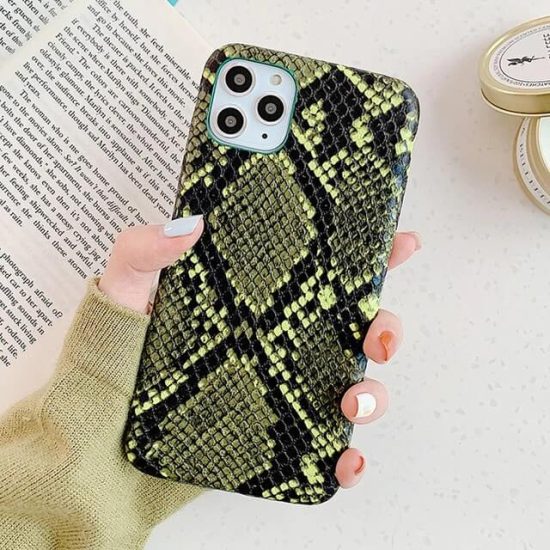 Yellow snakeskin phone case