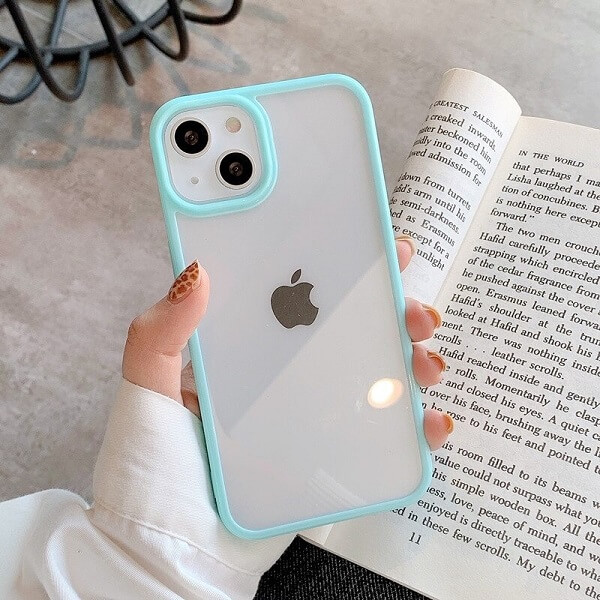 Candy Color Clear iPhone 13 Pro Case .Sky Blue