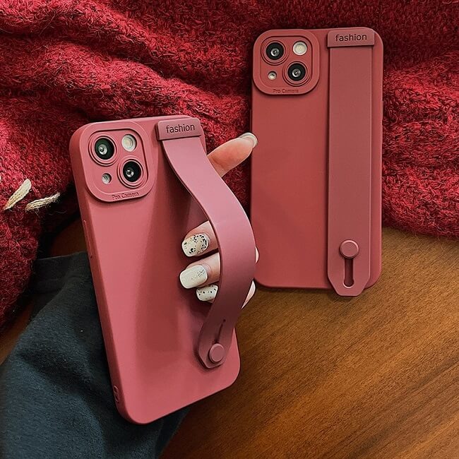 Candy Color Silicone iPhone 13 Case With Strap