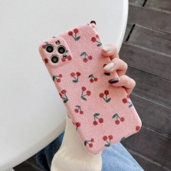 Pink Plush Cherry iPhone Case