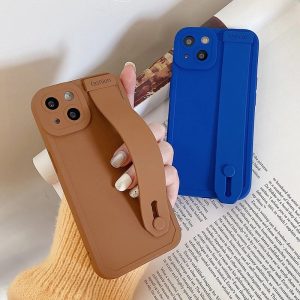 liquid silicone iPhone 13 case with a hand strap