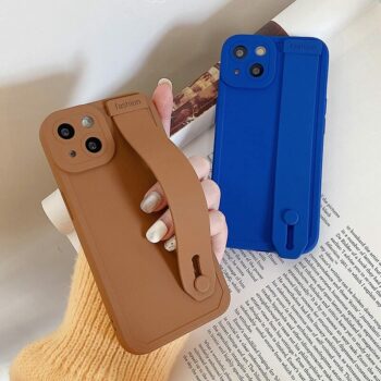 liquid silicone iPhone 13 case with a hand strap