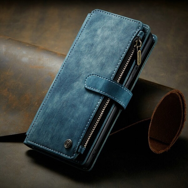 Samsung S22 Ultra Detachable Wallet Case Blue color