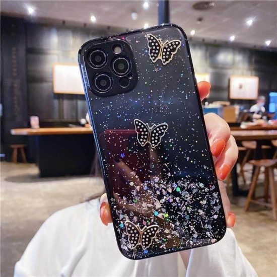 3D Butterfly Glitter Phone Case