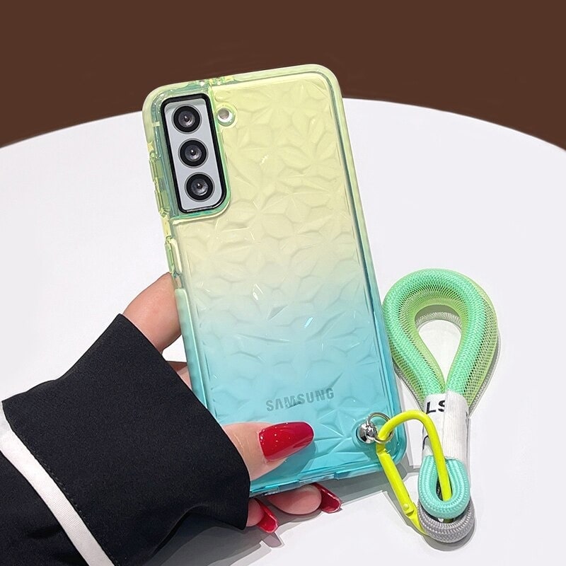 3D Diamond Samsung Case With Strap