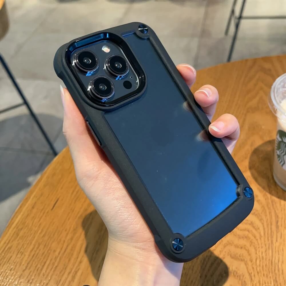Black Shockproof Candy Color iPhone Case with Clear Back (1) Black Shockproof Candy Color iPhone Case with Clear Back (1)