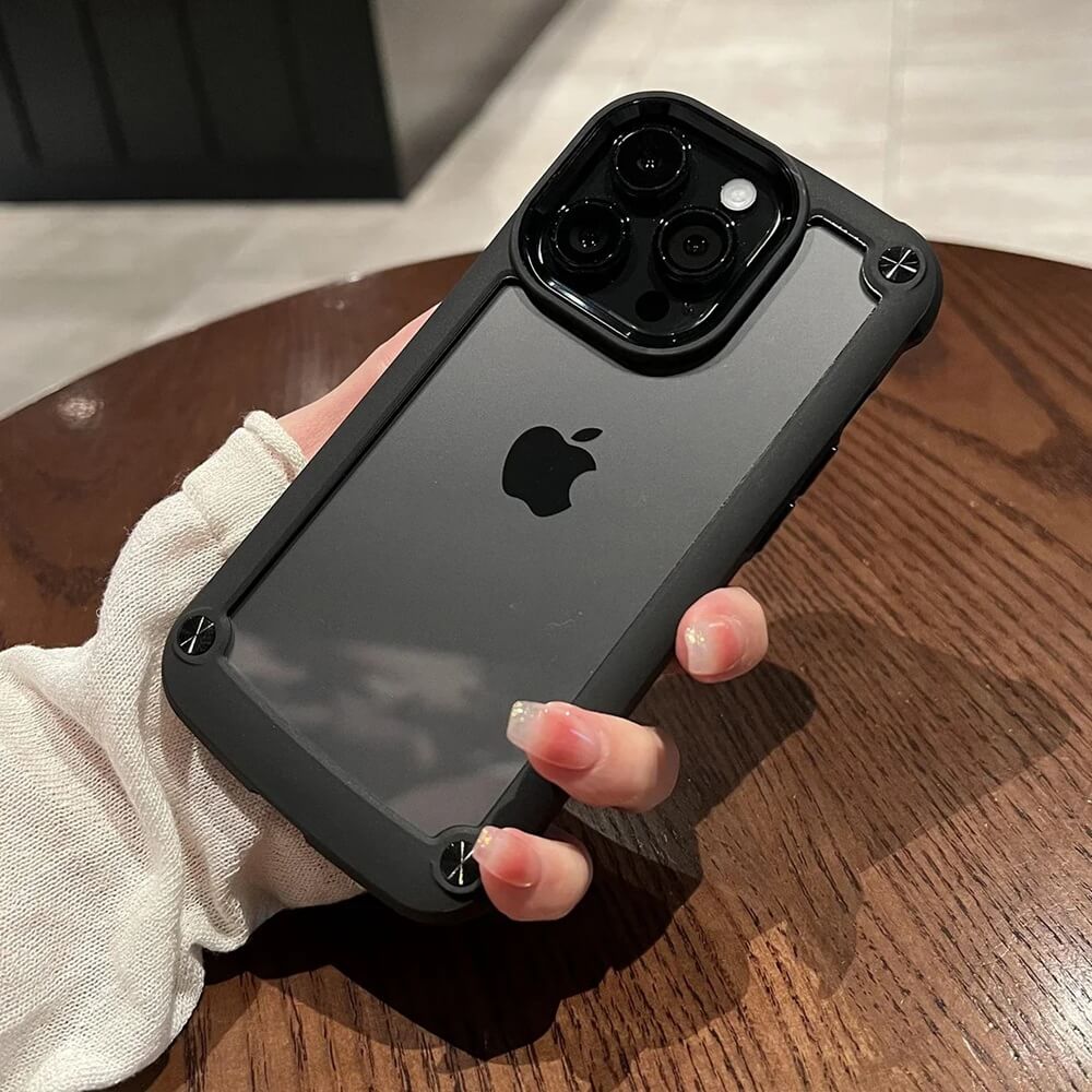 Black Shockproof Candy Color iPhone Case with Clear Back (5) Black Shockproof Candy Color iPhone Case with Clear Back (5)
