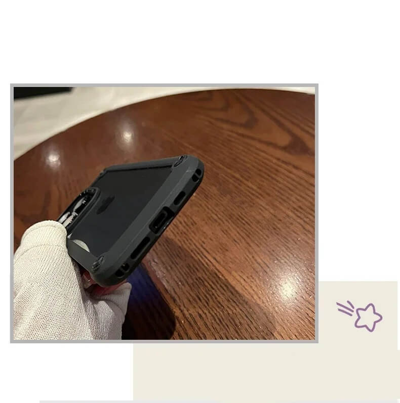 Black Shockproof Candy Color iPhone Case with Clear Back (8) Black Shockproof Candy Color iPhone Case with Clear Back (8)