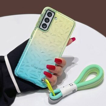 Diamond Samsung Case Cover With Hand Strap on Back
