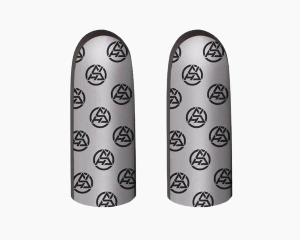 Gaming finger sleeves with anti-sweat fabric and grip logo
