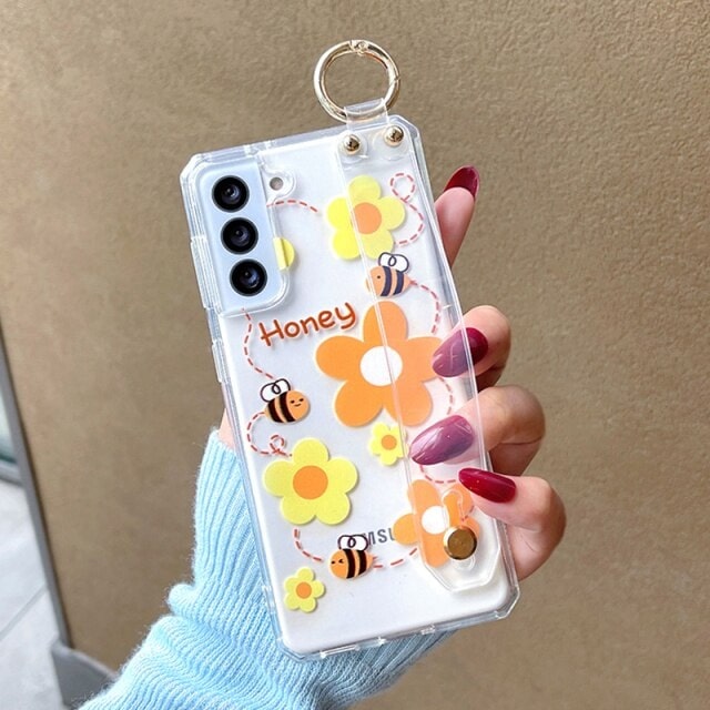 Honey phone case with hand strap