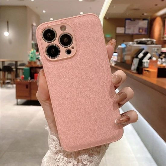 Pink Shockproof Leather Phone Cover