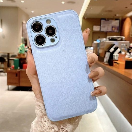 SkyBlue Shockproof Leather Phone Cover