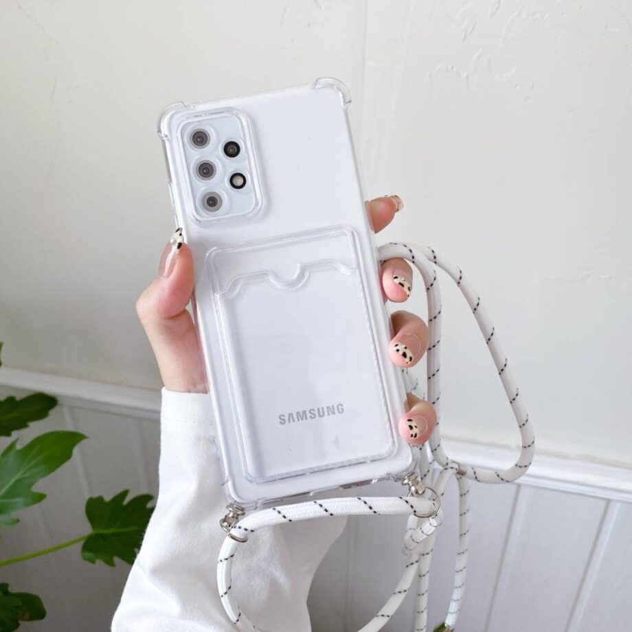 Transparent Samsung Galaxy Case With Pouch and Lanyard