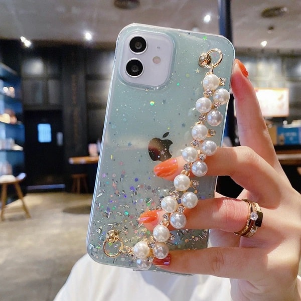 glitter iPhone case with bracelet