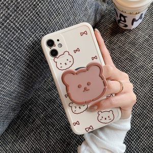 3D bear iPhone case with stand holder