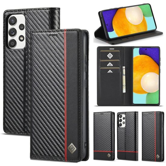 Carbon Fiber Leather Samsung Series Case with Card holder