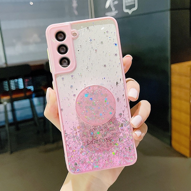 Pink glitter phone case