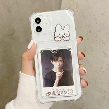 Rabbit Clear Phone Case With Card Slot