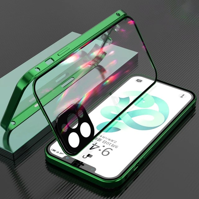 Green Magnetic Adsorption Shockproof iPhone Case