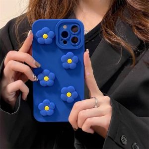 Solid Blue Flower iPhone Case