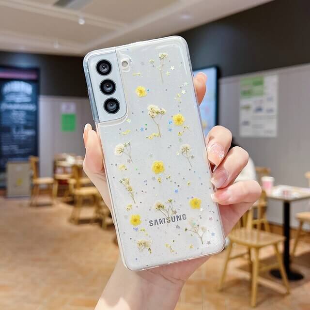 Yellow Real Dried Flower Samsung Case