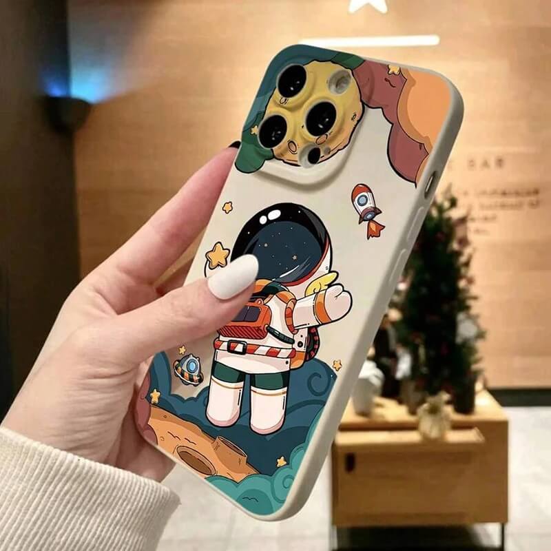 Astronaut & Rocket Space Scene Phone Case Astronaut & Rocket Space Scene Phone Case