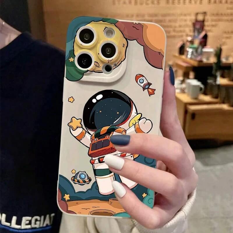 Astronaut Rocket Space Scene iPhone Case Astronaut Rocket Space Scene iPhone Case