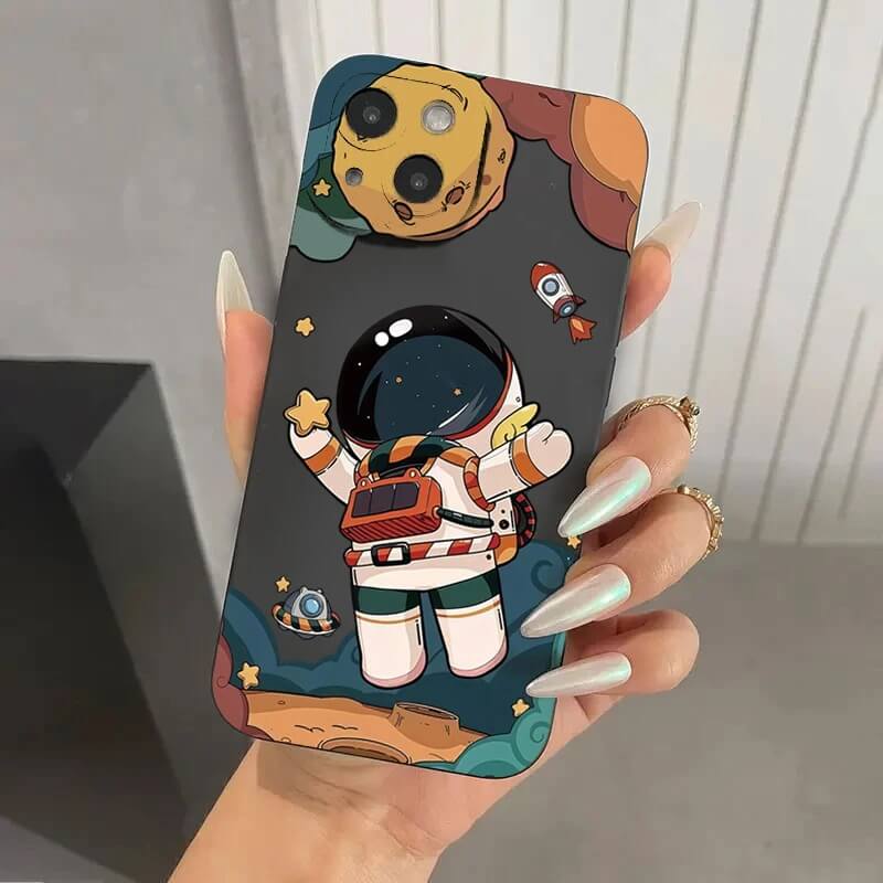 Black Astronaut & Rocket Space Scene iPhone Case Black Astronaut & Rocket Space Scene iPhone Case