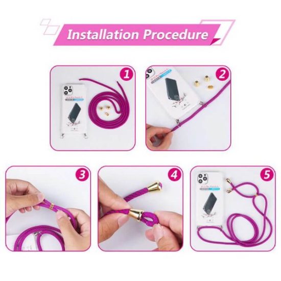 Liquid Silicone Crossbody Samsung Case with Rope Strap