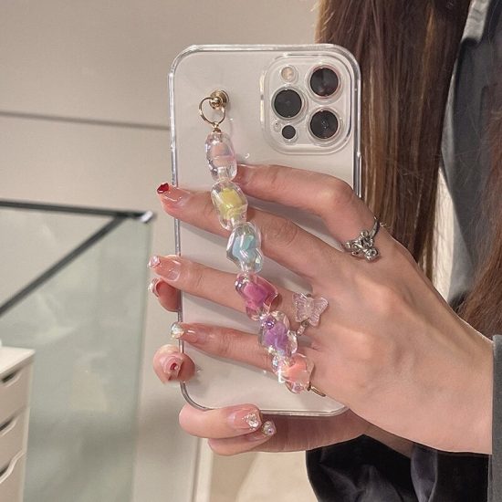 Love Chain Rainbow Clear iPhone Case