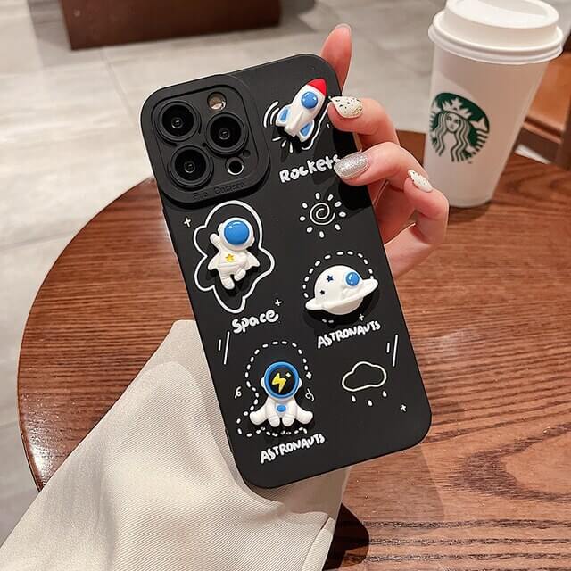Space and Rocket iPhone Case