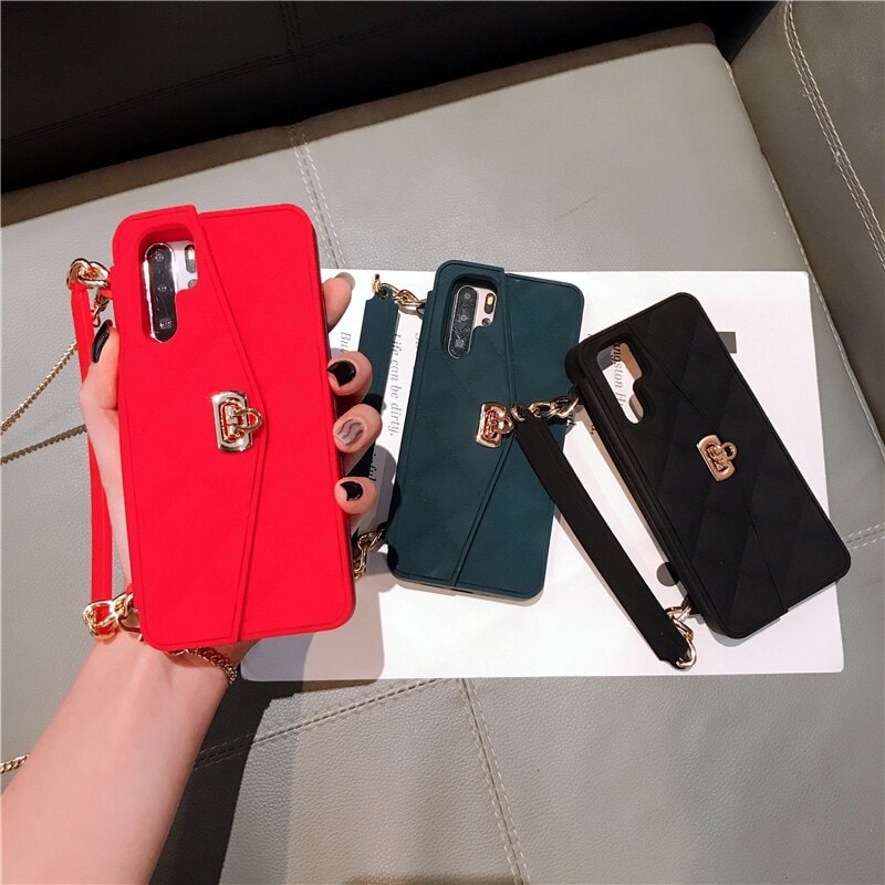 Chain Necklace Handbag Wallet Huawei P30 Cover