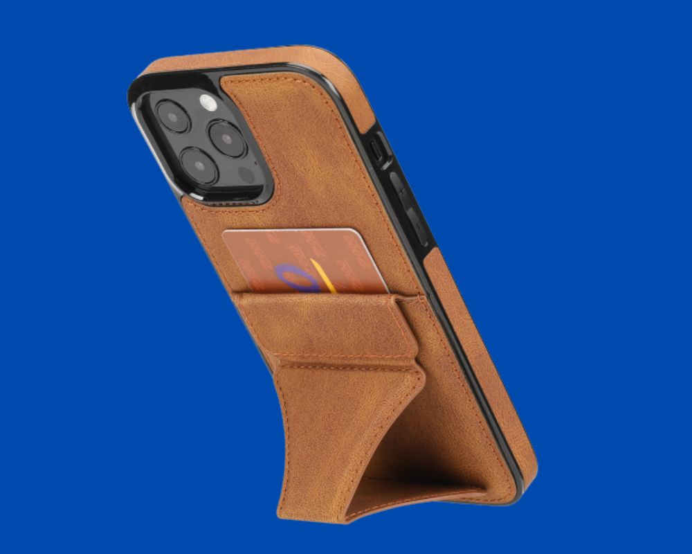 Leather cover with kickstand