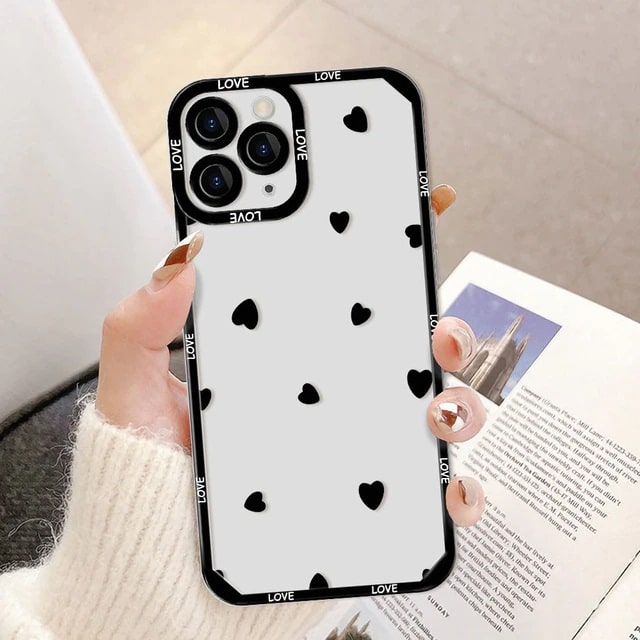 Black and white 3d heart Phone case