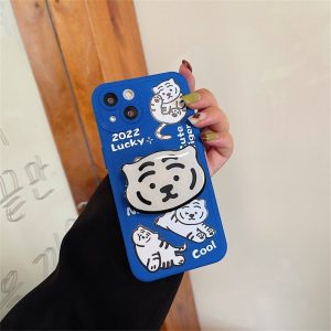 Cartoon Tiger iPhone Case With Holder