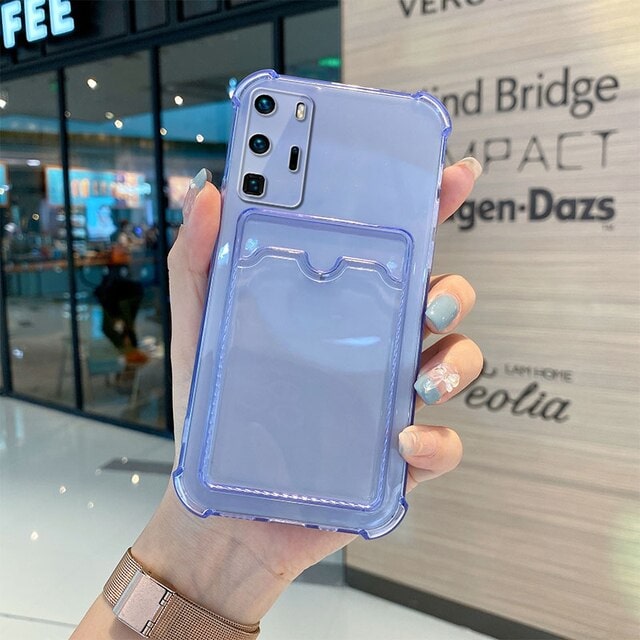 Huawei P40 Pro Clear Silicone Cardholder Case