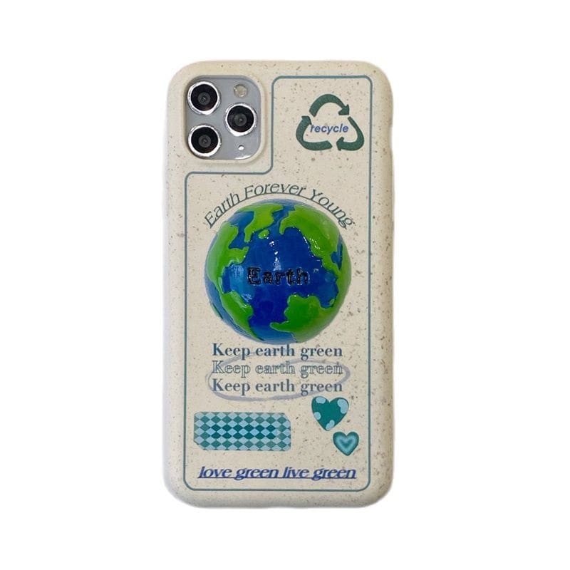Keep Earth Green Phone Case With Pop Up Holder