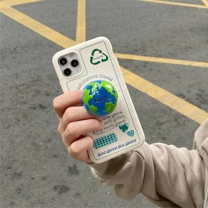 Keep Earth Green iPhone Case With Planet Holder