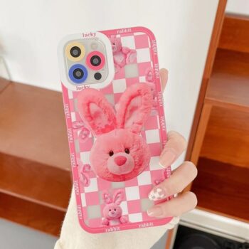 Pink Rabbit iPhone Case with Holder